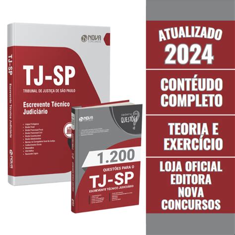 Combo Tj Sp Escrevente T Cnico Judici Rio Apostila Caderno De