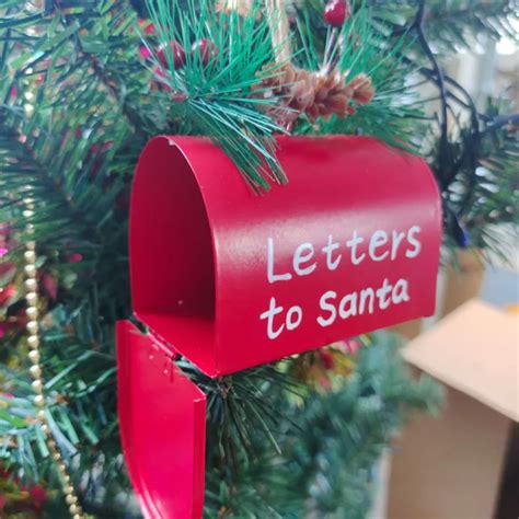 Christmas Ornaments Metal Letters To Santa Mailbox Christmas