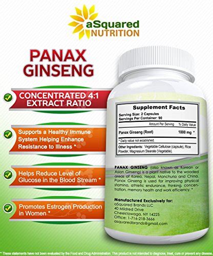 Red Korean Panax Ginseng 1000mg Max Strength 180 Capsules Root Extract Complex Asian Powder