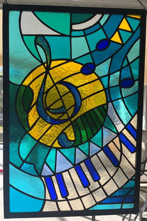 Stained Glass Music Notes Etsy