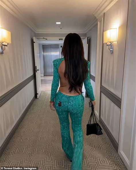 Teresa Giudice Sizzles In Backless Green Jumpsuit With Ab Baring