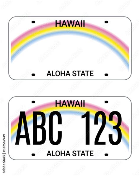 Car license hawaii plate. Aloha state vector license plate usa template ...