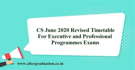 CS June 2020 Revised Timetable For Executive And Professional Programme