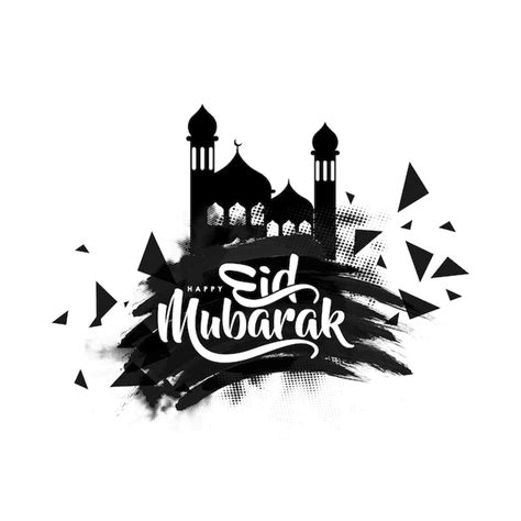 Dise O De Eid Mubarak Para Las Redes Sociales En Blanco Y Negro Masque