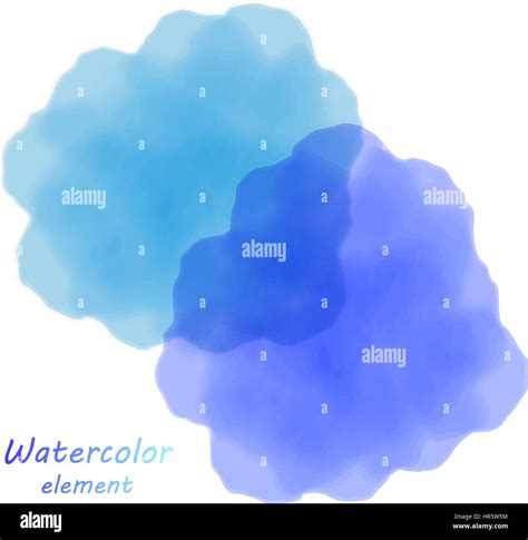 Blue Watercolor Blotch Set Of Blue Watercolor Circles Stock Vector