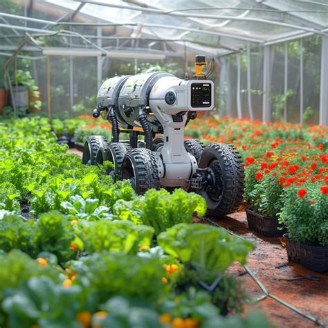 Premium Photo Futuristic Farming Agricultural Robotics Streamline