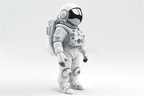 Astronaut In Space Suit And Helmet On Light Background 3d Render Style