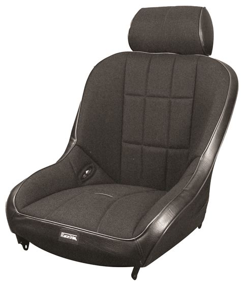 Race Trim Black Vinyl Black Fabric Wide Low Back Seat Cover Empi