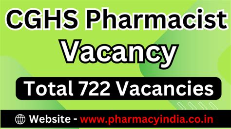 Cghs Pharmacist Upcoming Vacancies In Pharmacy India