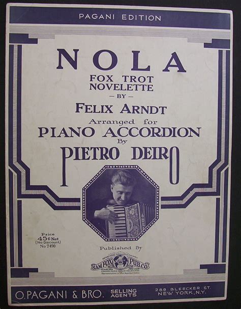 Sheet Music For 1932 Nola Fox Trot Novelette