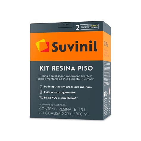 Resina Para Piso Queimado - Kit Resina Piso Para Cimento Queimado - SUVINIL - Politintas