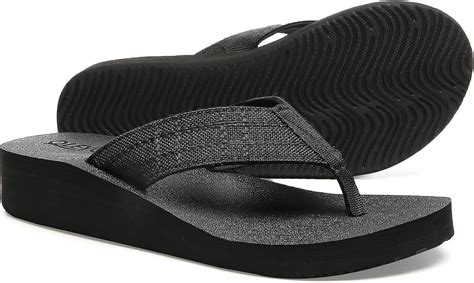 Damen Plateau Flip Flop Mit Fu Gew Lbeunterst Tzung Bequeme Yogamatte