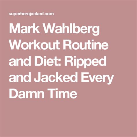 Mark Wahlberg Workout Routine And Diet Plan Workout Routine Mark