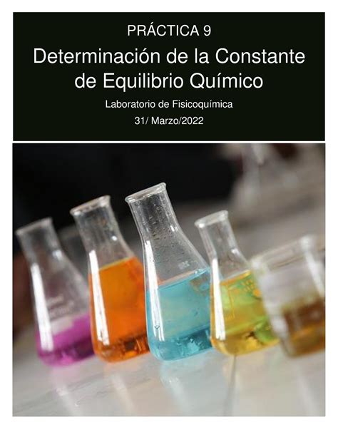 Pr Ctica Laboratorio De Fisicoqu Mica Pr Ctica Determinaci N De