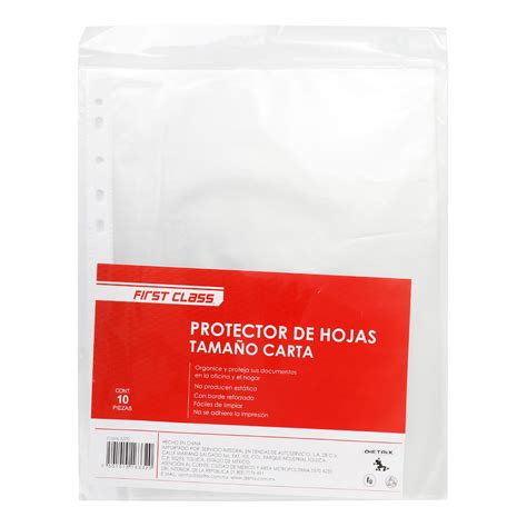 Protectores de Hojas First Class Tamaño Carta 10 Piezas DelSol