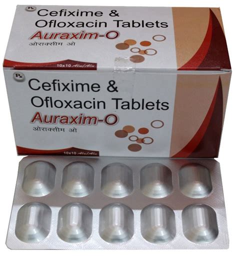 Auraxim O Cefixime Ofloxacin Tablets X Tablets Alu Alu At Rs