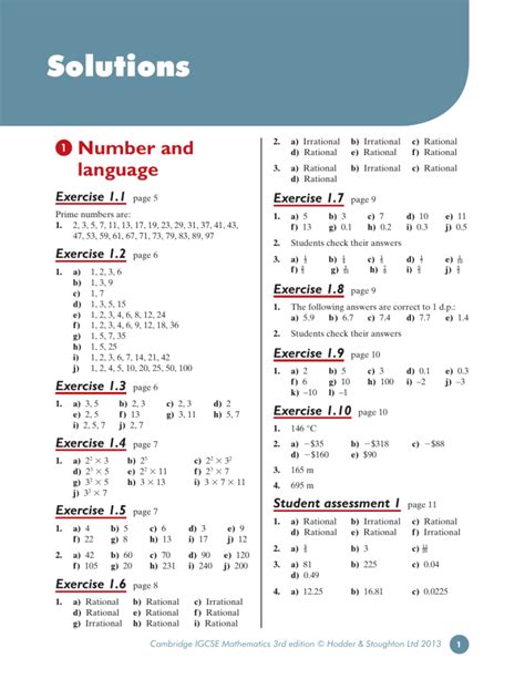 Mathematics Grade 8 Textbook Answers