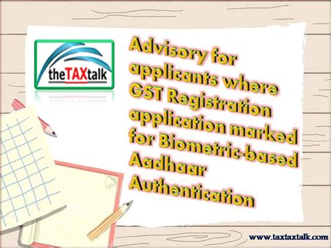 Advisory For Applicants Where Gst Registration Application Marked