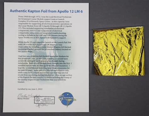 At Auction Lunar Module LM 6 Kapton Foil From Grumman Worker