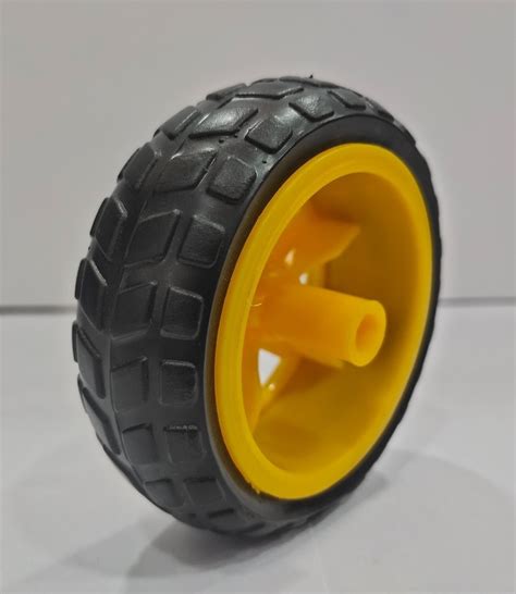 Round Plastic 65mm Big Robot Wheel For BO Motor Yellow Computerized