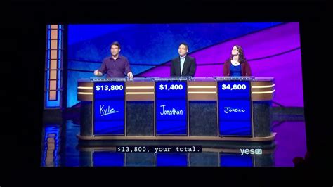 Jeopardy Season 35 2018 Kyle 5 Day Champ Vs Jonathan Vs Jordan