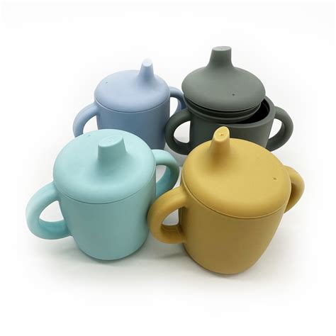 Silicone Sippy Cup and Training Cup for Baby Soft Spout and Handles