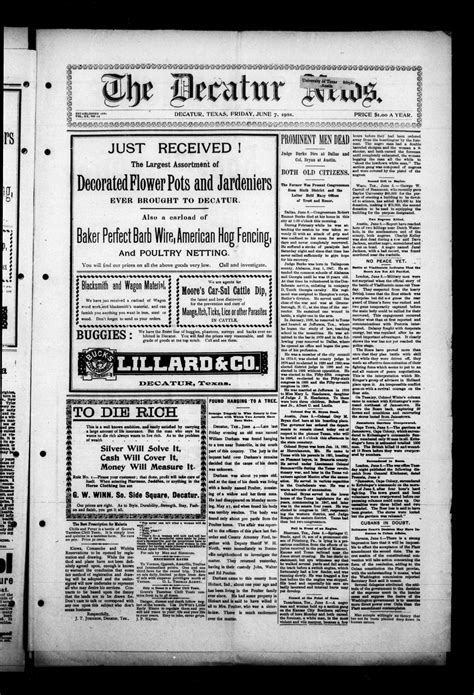 The Decatur News. (Decatur, Tex.), Vol. 20, No. 27, Ed. 1 Friday, June