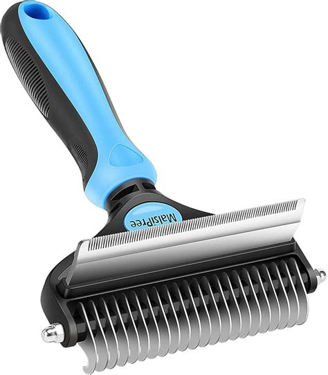 Malsipree Pet Grooming Brush 2 In 1 Deshedding Tool And Undercoat Rake