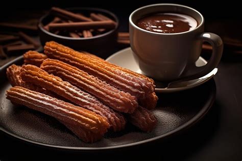 Churros Y Chocolate Caliente Mexicano Imagen Premium Generada Con IA