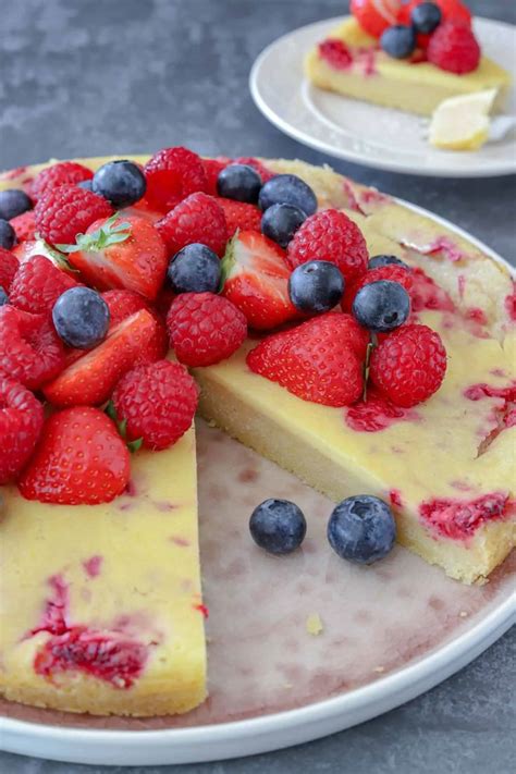 Boterkoek Met Cheesecake Topping En Rood Fruit Francesca Kookt