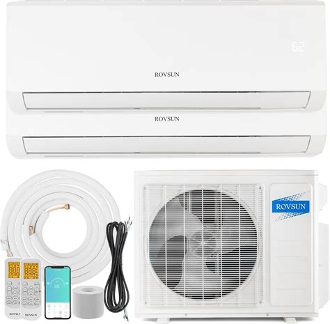 Rovsun 2 Zone 9000 12000 Btu Wifi Mini Split Acheating System 19 Seer2 Dual Zone 18000 Btu