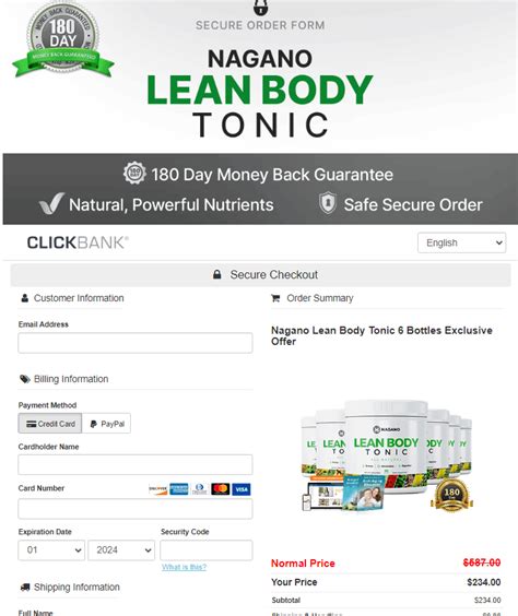 Nagano Lean Body Tonic USA Official Website