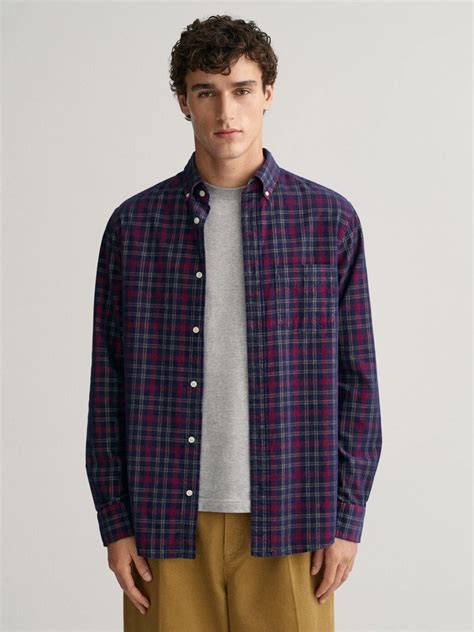 Gant Regular Fit Checked Corduroy Shirt Cilento Designer Wear