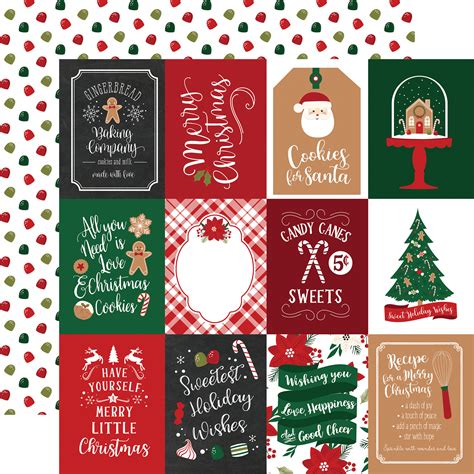 A Gingerbread Christmas 3x4 Journaling Cards 12x12 Patterned Paper