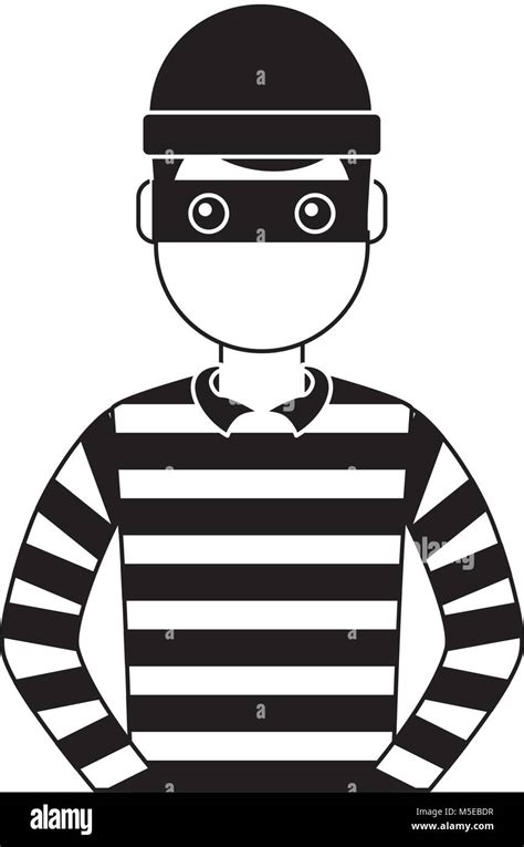 Male Thief Avatar Mask Cap And Striped Clothes Stock Vector Image And Art