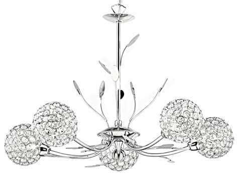 Bellis Ii Polished Chrome Light Chandelier With Clear Glass Shades