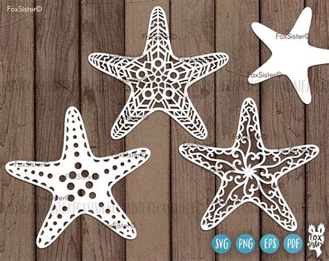 Starfish Svg Cutting Files For Cricut And Silhouette Set1 Starfish