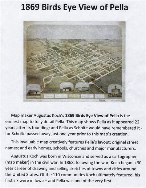 1915 Pella Chronicle Advertisement and 1869 Pella Map Poster Fundraiser ...