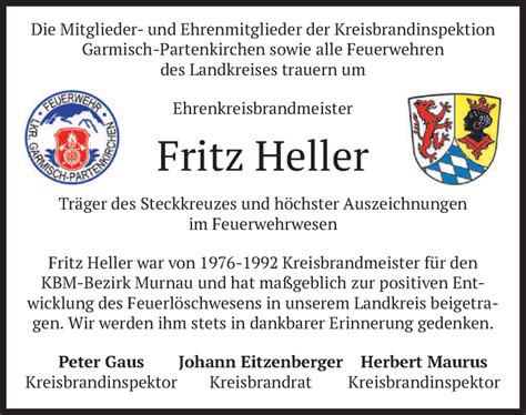 Traueranzeigen Von Fritz Heller Trauer Merkur De