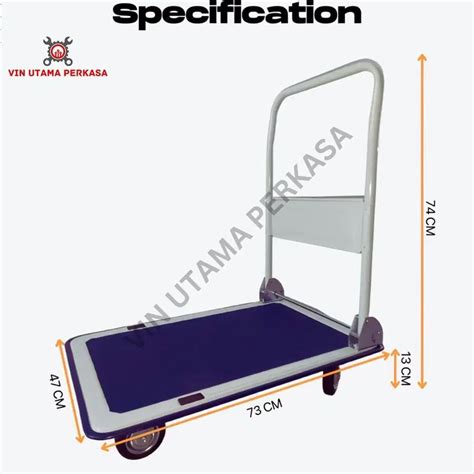 Dorongan Troli Trolley Handtruck Lipat Angkut Barang 150 KG 50 X 70 CM