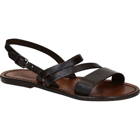 Flache Sandalen F R Damen Aus Dunkelbraunem Leder Lederhandwerker