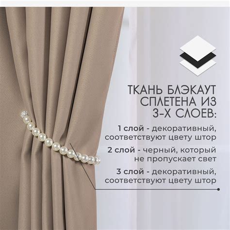 Комплект штор Premium Home Blackout Шторы блэкаут , 240х200см, песочный ...
