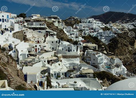 View of the White Houses of Santorini Stock Photo - Image of greek ...