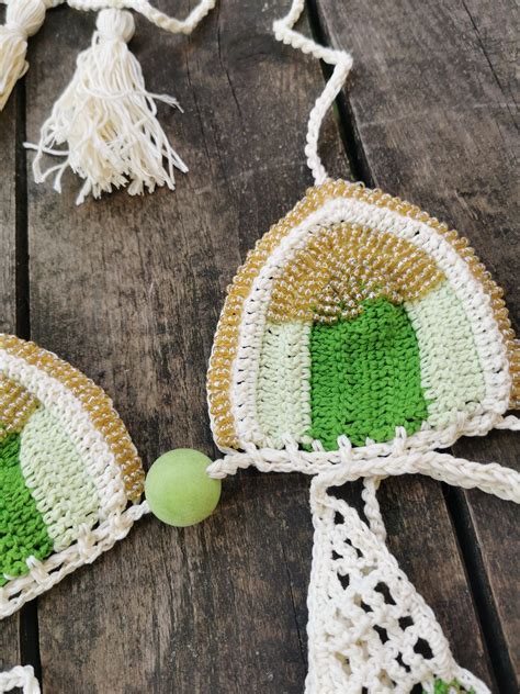 Handmade Crochet Bikini Spring Rose Swimsuit Etsy