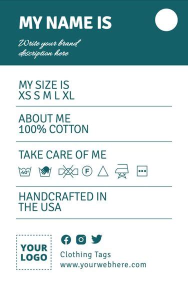 Free Editable Clothing Tag Templates