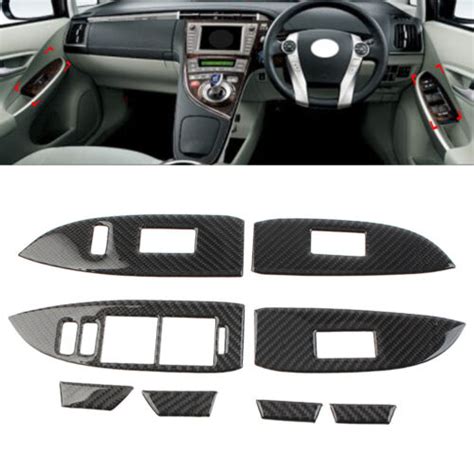 8 Pcs Rhd Car Door Window Lift Switch Panel Cover Trim For Toyota Prius 2012 15 Ebay