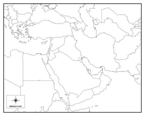 Middle East Outline Map Printable - Printable Maps