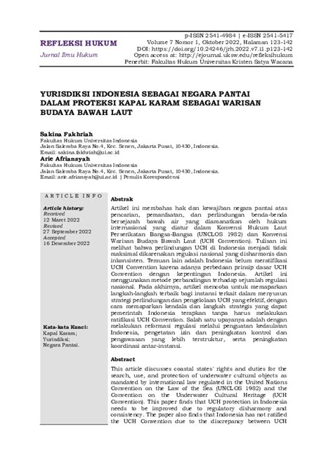 (PDF) Yurisdiksi Indonesia Sebagai Negara Pantai Dalam Proteksi Kapal ...