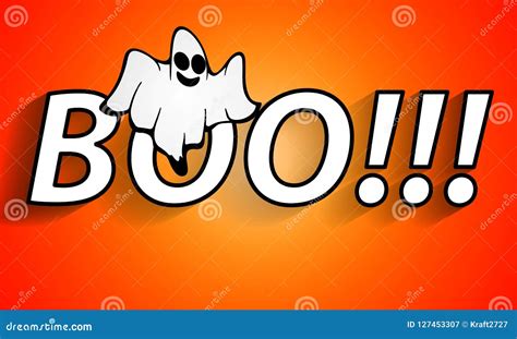 A Cheerful Ghost Of Halloween And The Word Boo Stock Vector