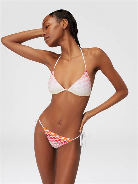 Dégradé lace effect bikini with lurex Red Missoni